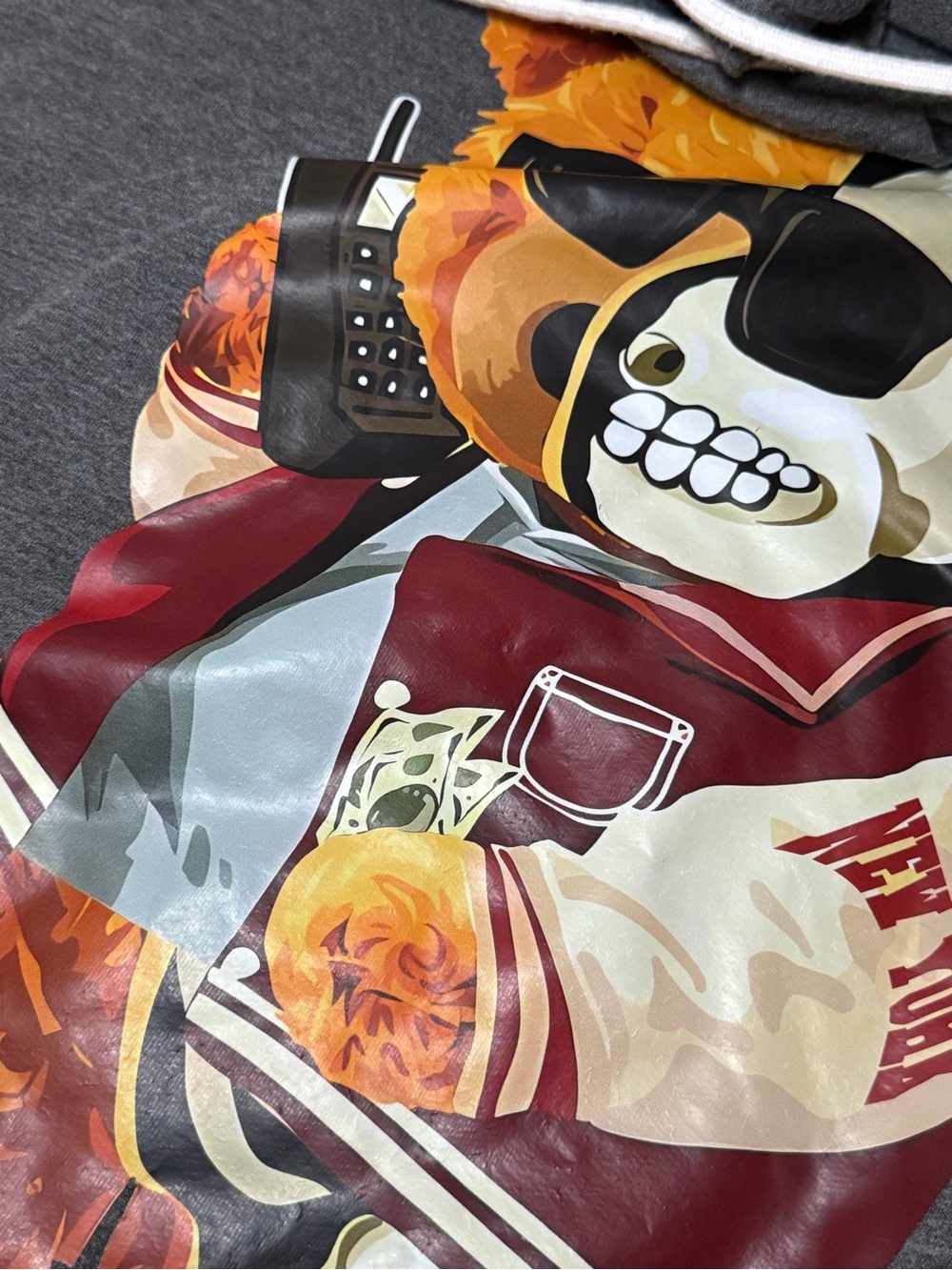 Gray Sweatpants and top set with Teddy Skull Graphic - Picture 7 of 7